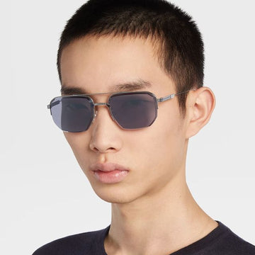 ZEGNA Sonnenbrille EZ0228D 08A Luxuriös Rechteckige Double Bridge Metall Fashion 125835618