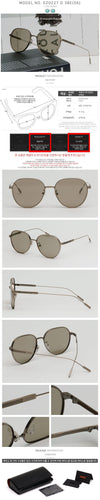 ZEGNA Sonnenbrille EZ0227D 38E Rund Bronze Metall High-End Asiatische Passform Braune Tönung 125835620 [P]