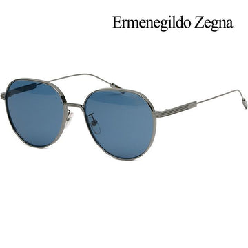 ZEGNA Sonnenbrille EZ0227D 08V Metalle Rahmen Runde Blau Tönung Asian Fit 125835623