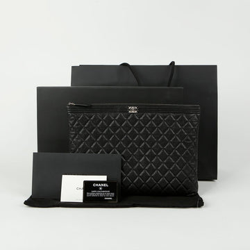 CHANEL Caviar Boy Large Clutch A84407 153829870