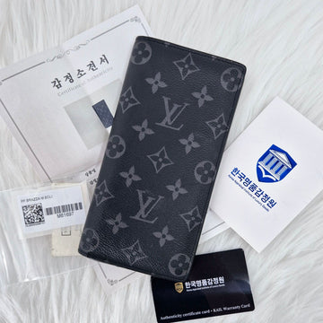 LOUIS VUITTON Eclipse Monogram Brassen Geldbörse (M61697) 125874720