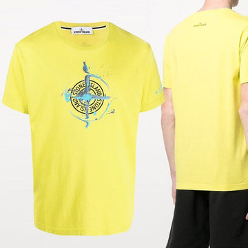STONE ISLAND マーブル ロゴ プリンティング Tシャツ 155735042