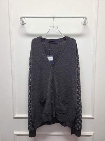 Louis Vuitton Monogram Mixed Grey Cashmere Cardigan 126390602