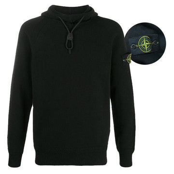 STONE ISLAND ストーン ワッペン パッチ フード ニット ブラック 7315550A7 V0029 144259132