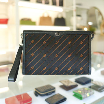 GUCCI Clutch 751889 FAB7D 1066 Canvas Schwarz Clutch Tasche Unisex Geschenk 126530759