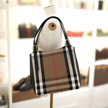 BURBERRY トート ショルダーバッグ キャンバス ブラック 80737851 126536693