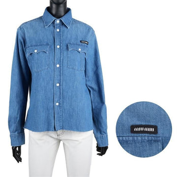 MIU MIU デニム コットン シャムブレーシャツ F0013 16UA 126537394