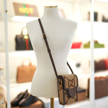 Gucci Horsebit Mini Crossbody Bag 625615 UKMBG 2572 Fabric Leather Brown 126546544