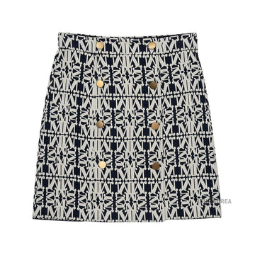 MaxMara RIBER 001 SS25 Women's River Logo Pattern Skirt 126653025