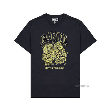 GANNI Damen T-Shirt mit Auerdruck SS25 T4059 252 126653065