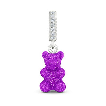 CRYSTAL HAZE JEWELRY NOSTALGIA BEAR-MAGENTA-PAVE CONNECTOR SILVER 41496023