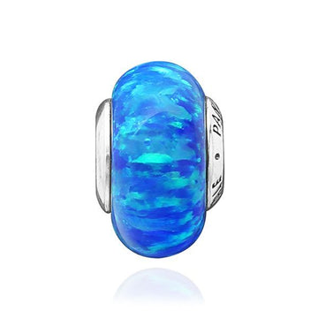 Pandora Opalescent Ocean Deep Blue Murano Silver Charm 71928479