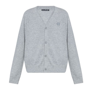 Acne Studios Face Patch Wool Cardigan Gray C60038 X92 126696120