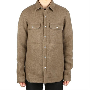 Rick Owens RU02B2729 WF 34 Long Sleeve Felt Overshirt 64234299