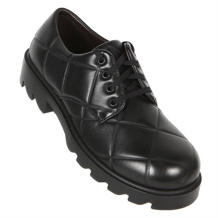 Bottega Veneta Strut Grid Lace-Up Derby Shoes 709000 V02X0 1000