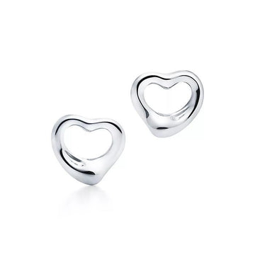 Tiffany & Co Elsa Peretti Open Heart Stud Earrings Silver 11mm 12270062 126801198 [P]