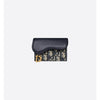 Dior Saddle Bloom Card Holder Blue 126804605 [P]