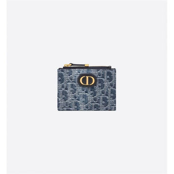 DIOR 30 Montaigne Dahlia Geldbörse Denim Blau 126804955 [P]