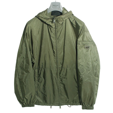 PRADA Hochwertige Kapuzenjacke mit Dreieckslogo in Khaki SGC835 1WQ9 F0161 126835083