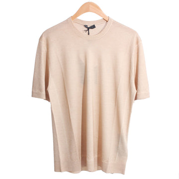 Prada Embroidered Logo Cashmere Short Sleeve Knit Beige 25SS UMB937 16EM F0241 126836330