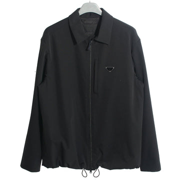 Prada Triangle Logo Polyester Shirt Zip Jacket Black SC640M 11QL F0002 126840261