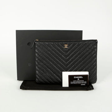 CHANEL A82545 Caviar Classic New Medium Clutch 125781440