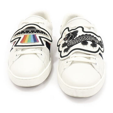 GUCCI 478191 Weiße Kalbsleder UFO Drachen Patch WEB Ace Herren Sneaker 9.5 126859890