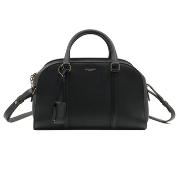 SAINT LAURENT Schwarzes Kalbsleder Goldene Lock Baby Duffle 2WAY / 655008 126958459