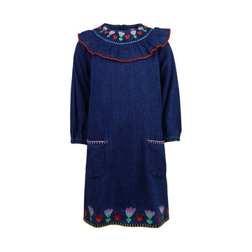 STELLA MCCARTNEY Kinder gesticktes Denim-Kleid Z1267 618 127022087