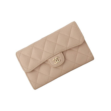 CHANEL Classic Caviar Gold CC Logo Small Wallet 34423 127042629