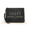 GUCCI Schwarze Leder WEB Logo Druck Strap Clutch / 572770 127044222 [P]