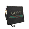 GUCCI Schwarze Leder WEB Logo Druck Strap Clutch / 572770 127044222 [P]