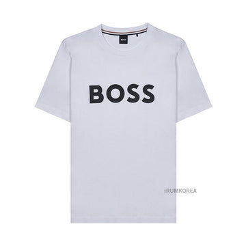 HUGO BOSS ロゴプリントTシャツ 100 ホワイト ブラック SS25 男性 50495742 127068726