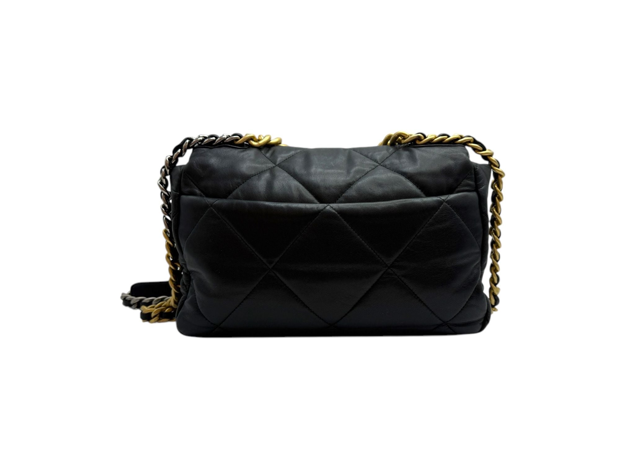 CHANEL 19 Black Flap Bag Large AS1161 127146413 – trenbe