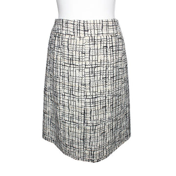 CHANEL Ivory Black Tweed Skirt 55 127215636