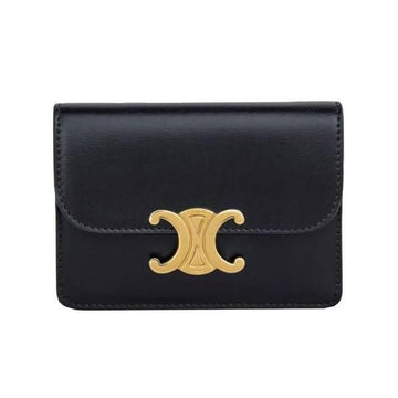 CELINE Triomphe Klapptasche Kartenetui Shiny Kalbsleder Schwarz 10I583DPV 38NO 127216707