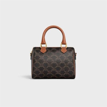 Celine Small Boston Triomphe Canvas Calfskin 127226971 [P]