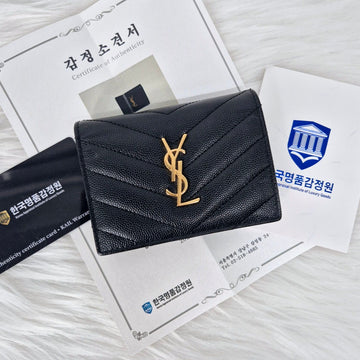 SAINT LAURENT Monogram Damen Geldbörse Schwarz (530841) 127251669