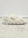 PRADA ホワイト トライアングルロゴ シアリング ストラップ サンダル 127307958 [P]