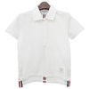THOM BROWNE Klassisches Polo-Shirt mit Rückenlogo und drei Streifen Weiß (FJP014A 00050 100) 123475782 [P]
