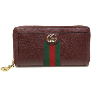 Gucci Burgundy Leather Ophidia WEB Zip Long Wallet 523154 127391338