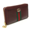 GUCCI Burgunder Leder Ophidia WEB Reißverschluss Geldbörse 523154 127391338 [P]