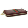 GUCCI Burgunder Leder Ophidia WEB Reißverschluss Geldbörse 523154 127391338 [P]