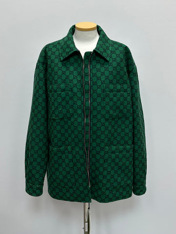 GUCCI GG Wolle Flanell gepolsterte Überhemd 56 127394686