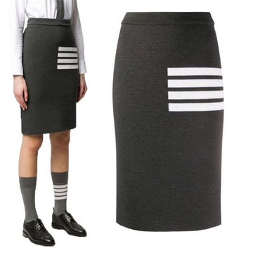Thom Browne Straight Pencil Wool Skirt 127397348