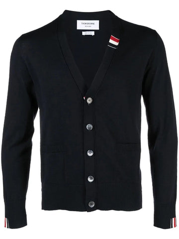 THOM BROWNE V-Ausschnitt Merinowolle Cardigan Navy 415 127466738