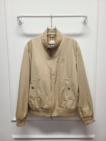Burberry Beige Monogram Embroidered Logo Harrington Jacket 127487597