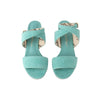 SALVATORE FERRAGAMO スウェード プレイン ウェッジ サンダル 6 1/2サイズ 34458Y-2 127648659 [P]
