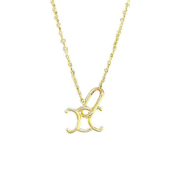 Celine Triomphe Logo Lock Chain Necklace Gold 127648992