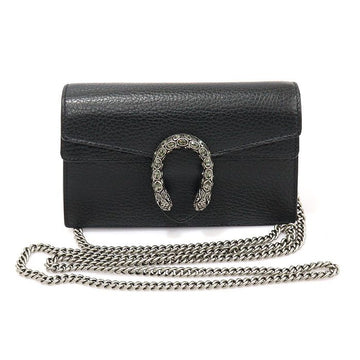 Gucci Black Leather Crystal Dionysus Super Mini Chain Crossbody Bag 476432 127650451